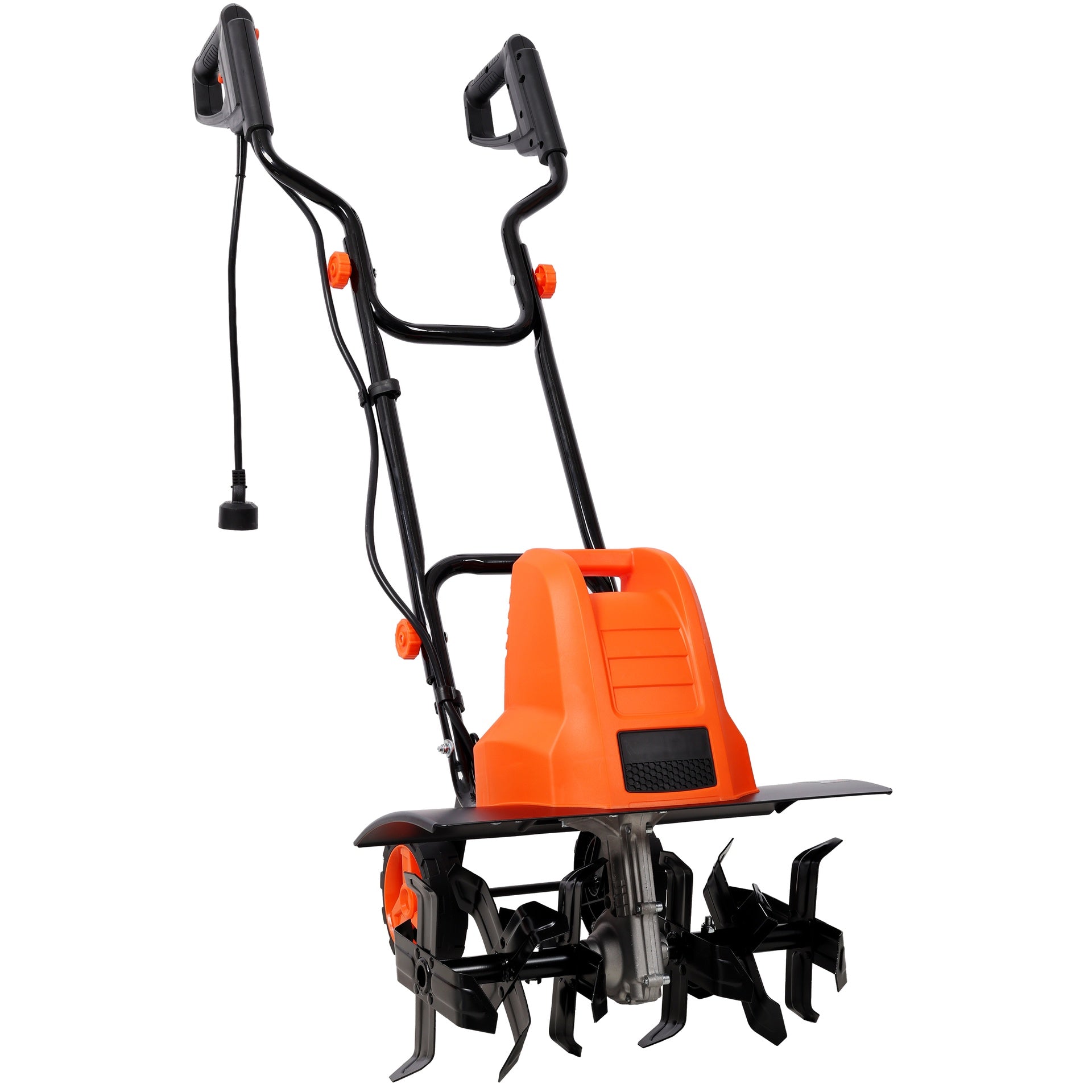 13.5AMP Electric Tiller,120V/60HZ,18-Inch Width 9-Inch Depth Corded Powerful Tiller,With 24 Steel Tines,Adjustable Wheels,for Garden Lawn Yard