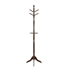 Dark Brown Finish Classic Coat Rack Solid Wood, 10 Hooks Coat Hanger Stand Entryway Home Furniture 1pc