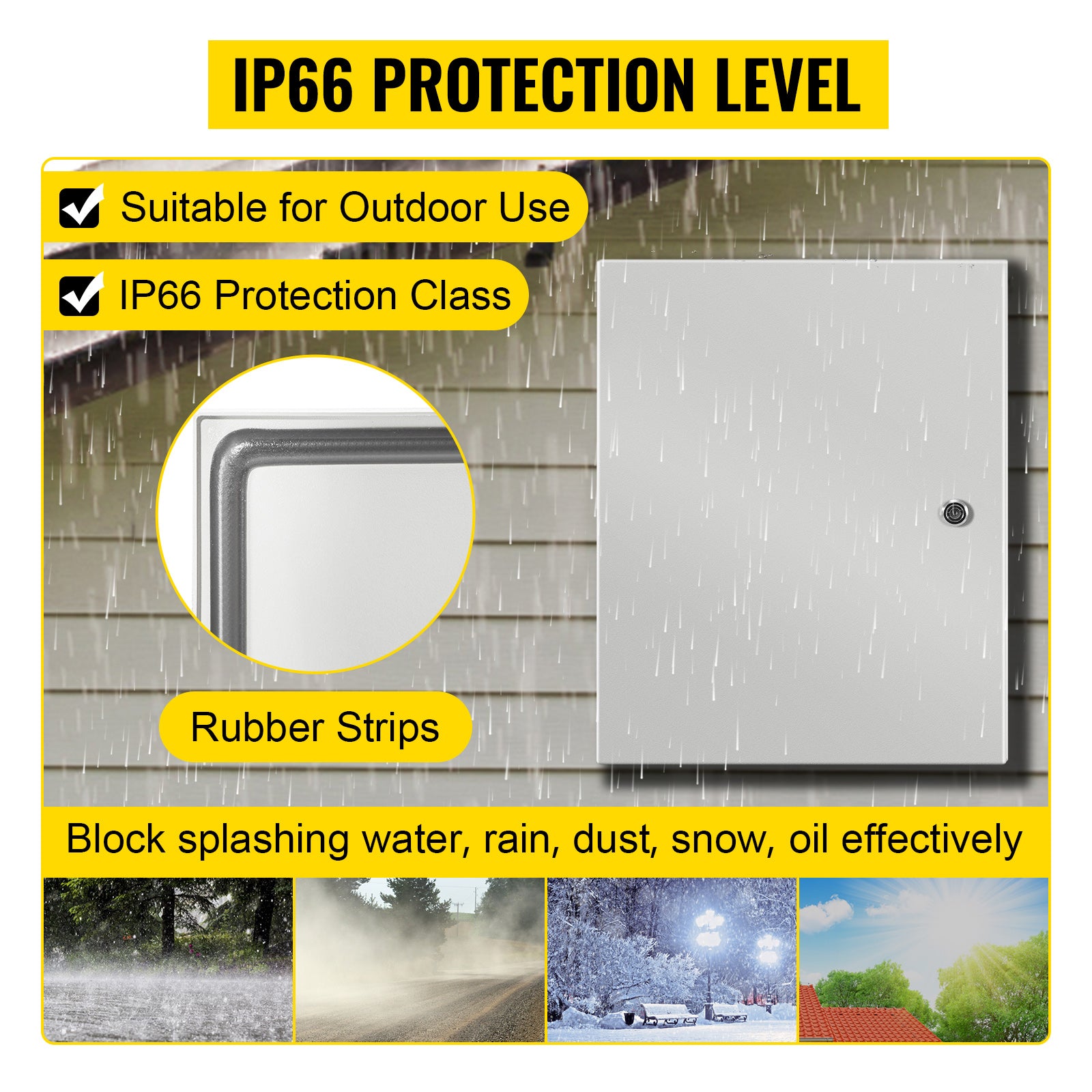 NEMA Steel Enclosure, 20 x 16 x 10'' NEMA 4X Steel Electrical Box, IP66 Waterproof & Dustproof, Outdoor/Indoor Electrical Junction Box, with Mounting Plate