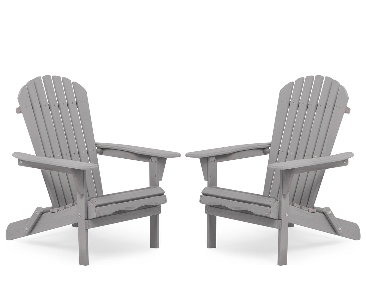 Wood Lounge Patio Chair for Garden Outdoor Wooden Folding Adirondack Chair Set of 2 Solid Wood Lounge Patio Chair for Garden, Lawn, Backyard,