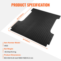 Truck Bed Mat, Fits for 2015-2020 Ford F150 5.5 FT Short Bed, 66.5" x 64" Rubber Truck Bed Liner, 1/4" Thick Bed Mat Car Accessories for All-Weather Protection, Prevent Slipping or Damage