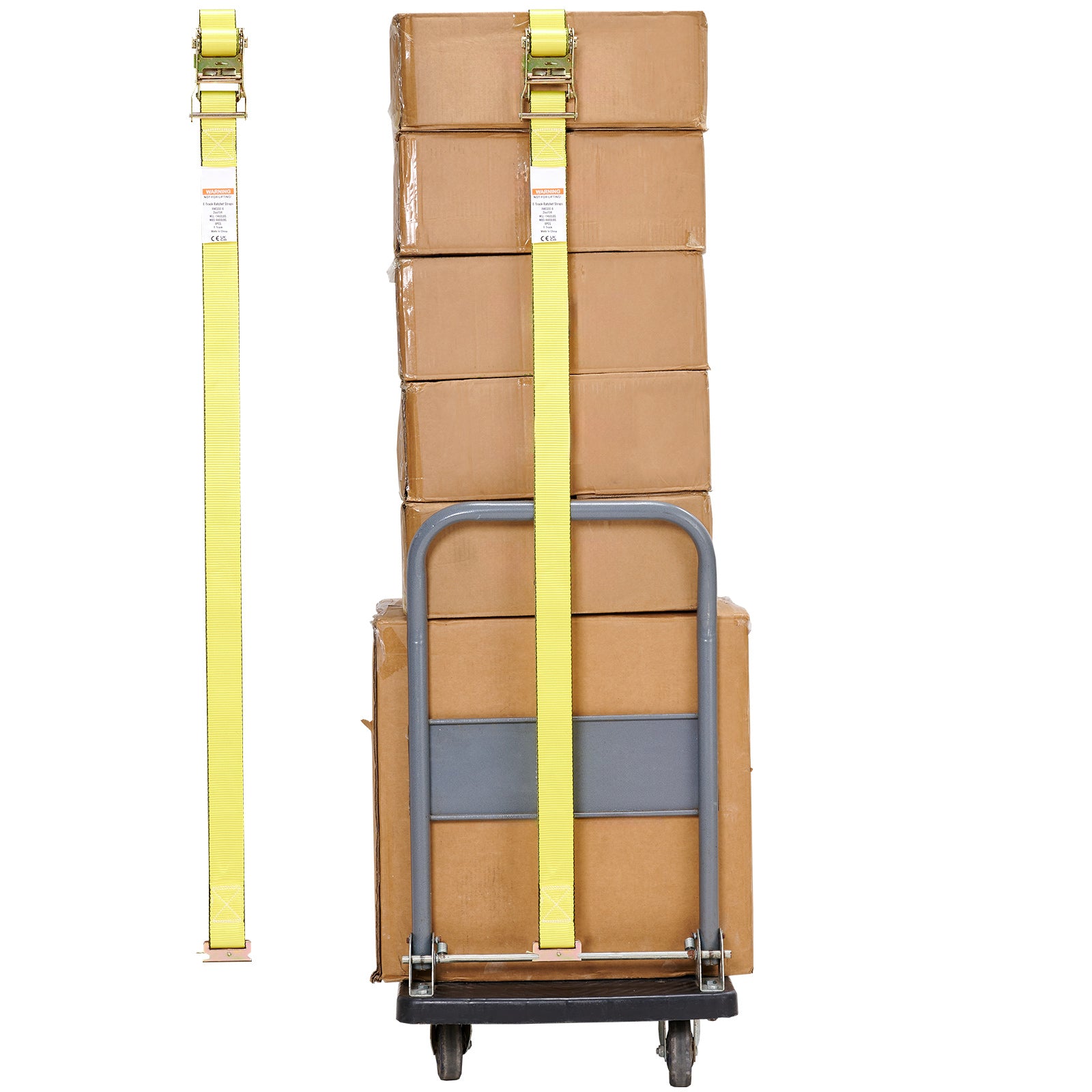 Ratchet Tie Down Straps (8PK), 4400 lb Break Strength, E-Track Endless Ratchet with 8 Premium 2" x 15' Rachet Tie Downs Heavy Duty, for Moving Securing Cargo, Appliances, Lawn Equipment