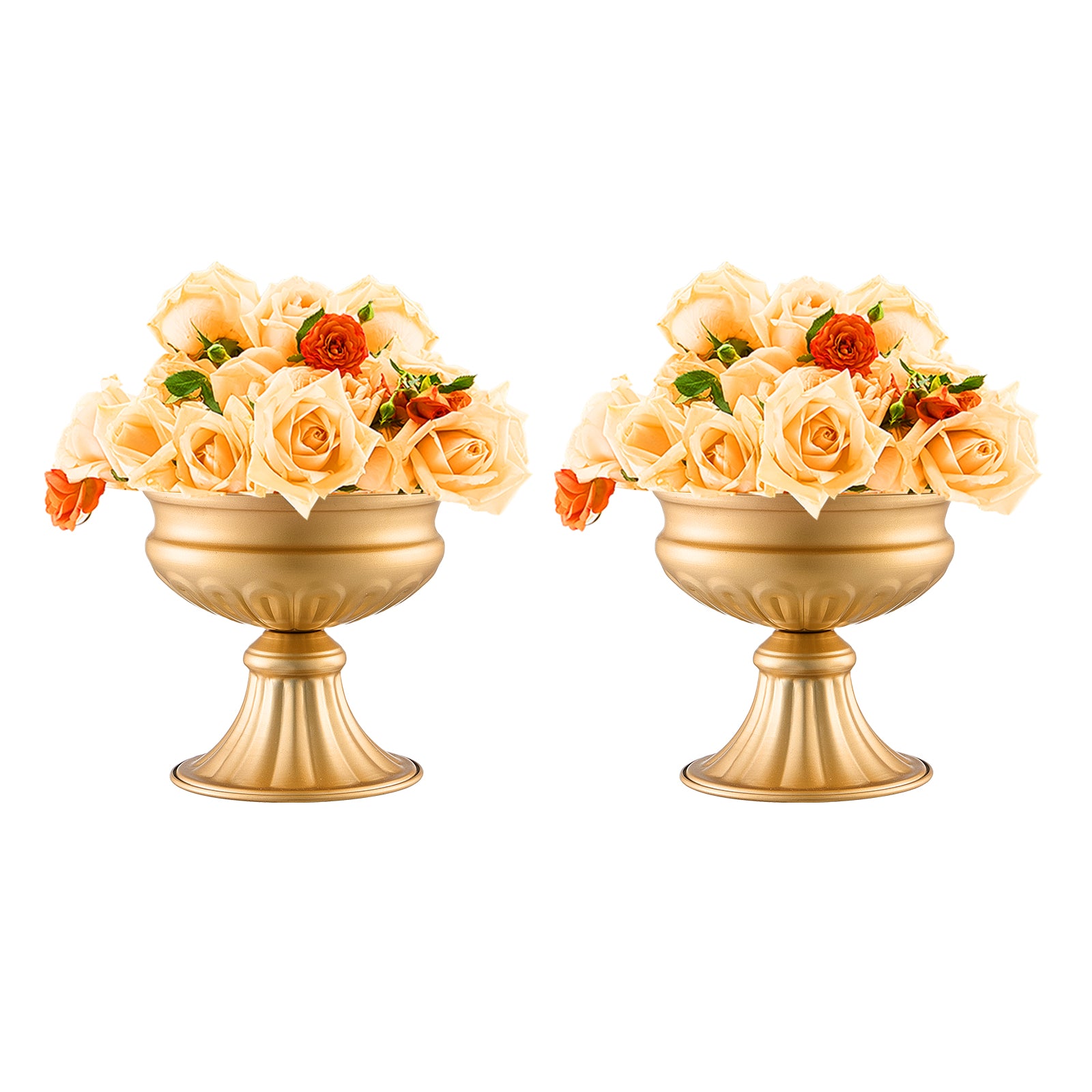 10PCS 16cm 6.3 Tall Wedding Flower Vase, Metal Wedding Centerpiece, Gold Floral Arrangement Stand Display Rack for Tables Wedding Dinner Party, Anniversary Ceremony Birthday Event Decor