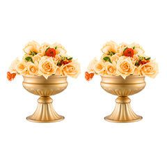 10PCS 16cm 6.3 Tall Wedding Flower Vase, Metal Wedding Centerpiece, Gold Floral Arrangement Stand Display Rack for Tables Wedding Dinner Party, Anniversary Ceremony Birthday Event Decor