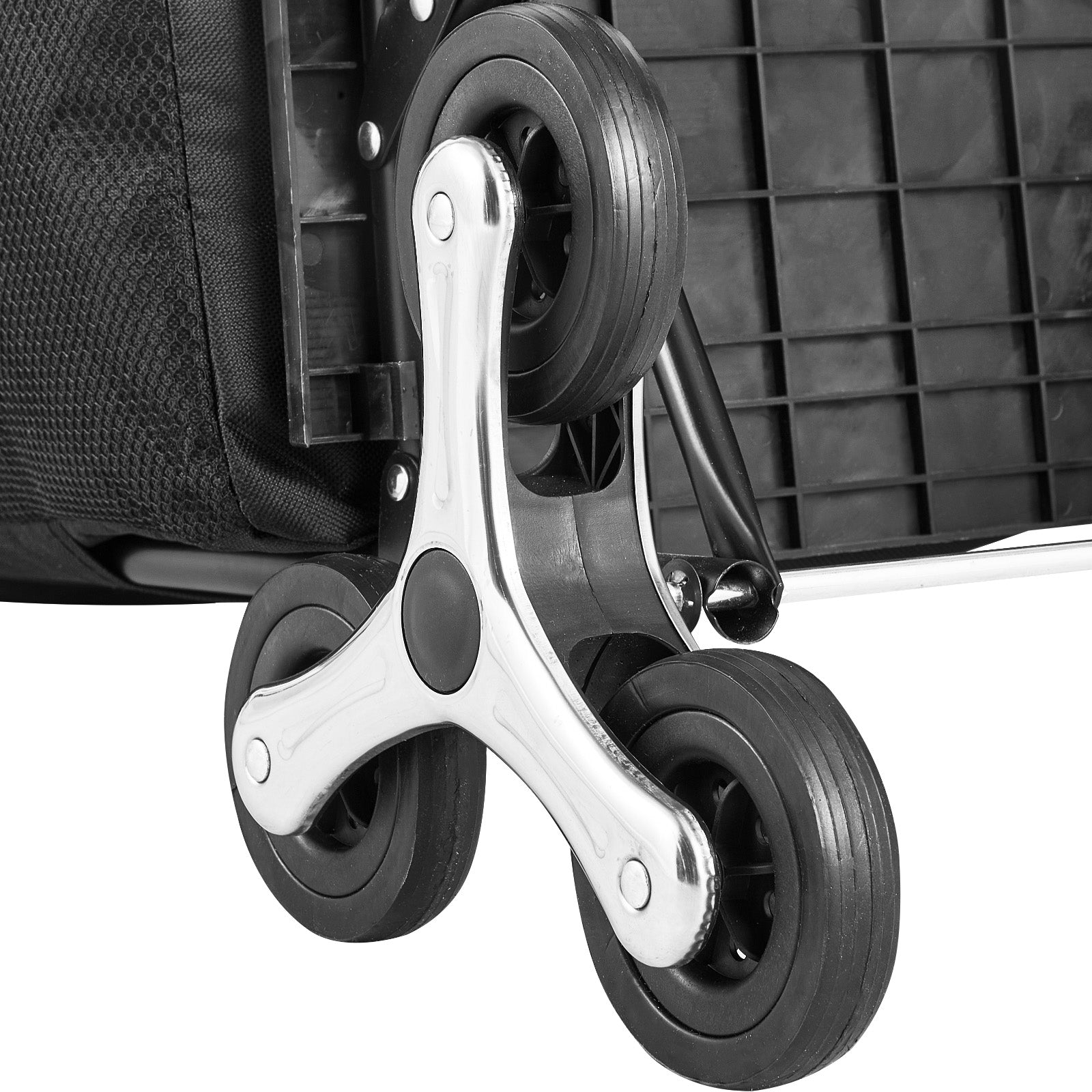 Stair Climbing Cart Foldable Shopping Cart 36L with Storage Bag 6 Wheels