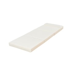 OUTDOOR FURNITURE RECLINING CHAIR CUSHIONS WITH HEADREST, HIGH-DENSITY FOAM CHAIR CUSHION WITH TIES, WEATHER RESISTANT - PATIO RECLINER CHAIRS CUSHIONS FOR LAWN, POOL & BEACH, BEIGE 4-FOLD DESIGN