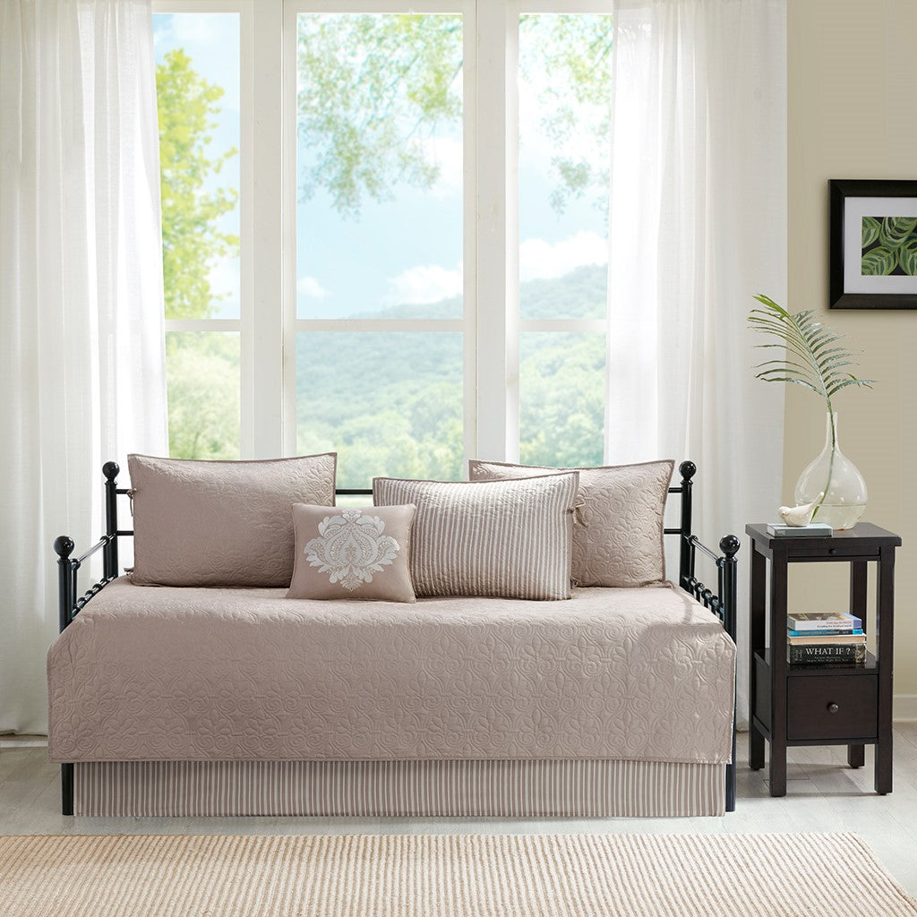6 Piece Reversible Daybed Cover Set Khaki Daybed
