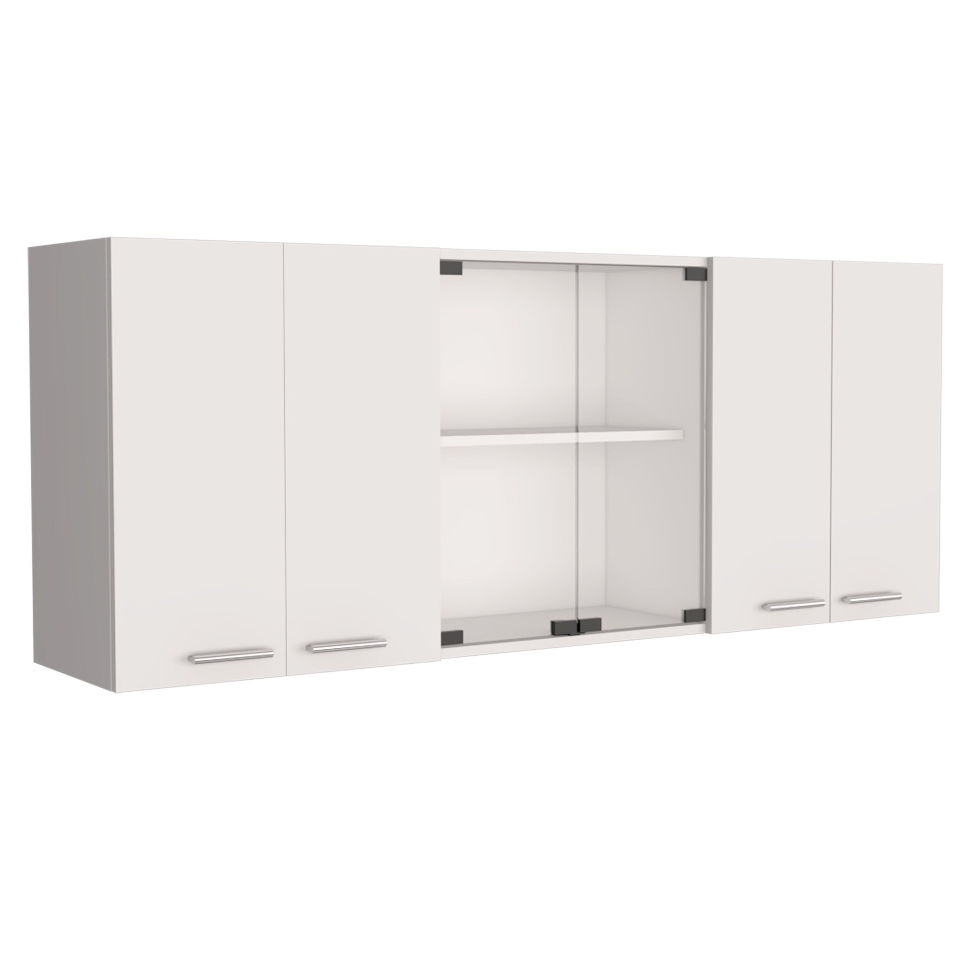 Yuma 150" Wall Cabinet, Two Close Cabinets, Two Open Shelves