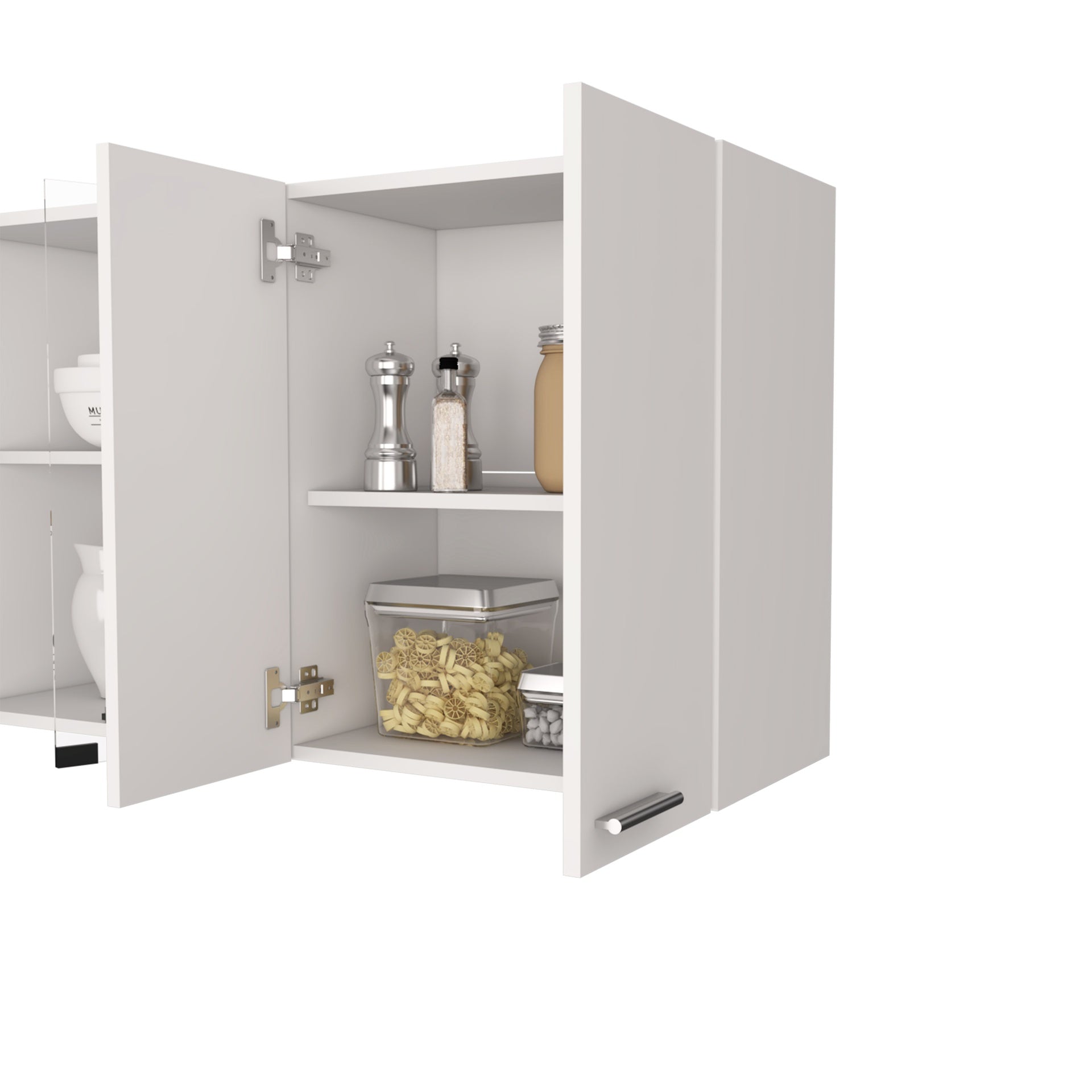 Yuma 150" Wall Cabinet, Two Close Cabinets, Two Open Shelves