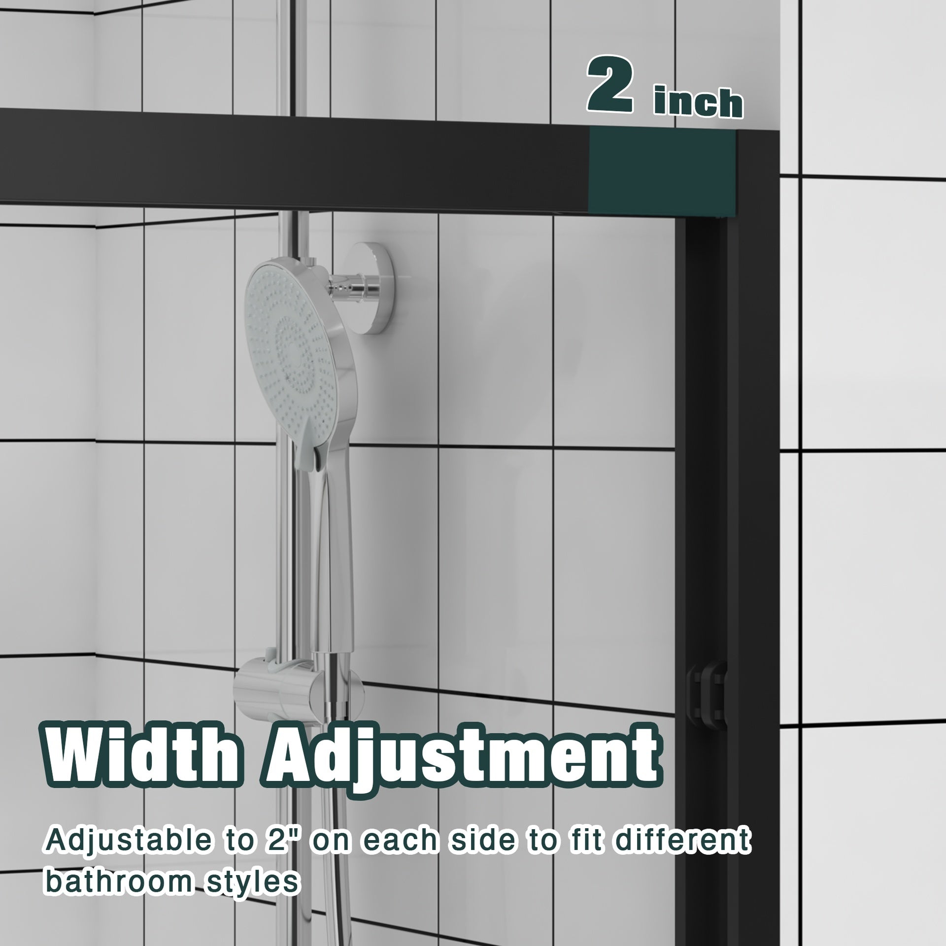 56-60"x74" Aluminum Frame Double Sliding Shower Door,Bypass Bathroom Sliding Door with Premium 1/4" (6mm) Clear Tempered Glass, Black Hardware Sliding Glass Shower Enclosure,Matte Black Finished