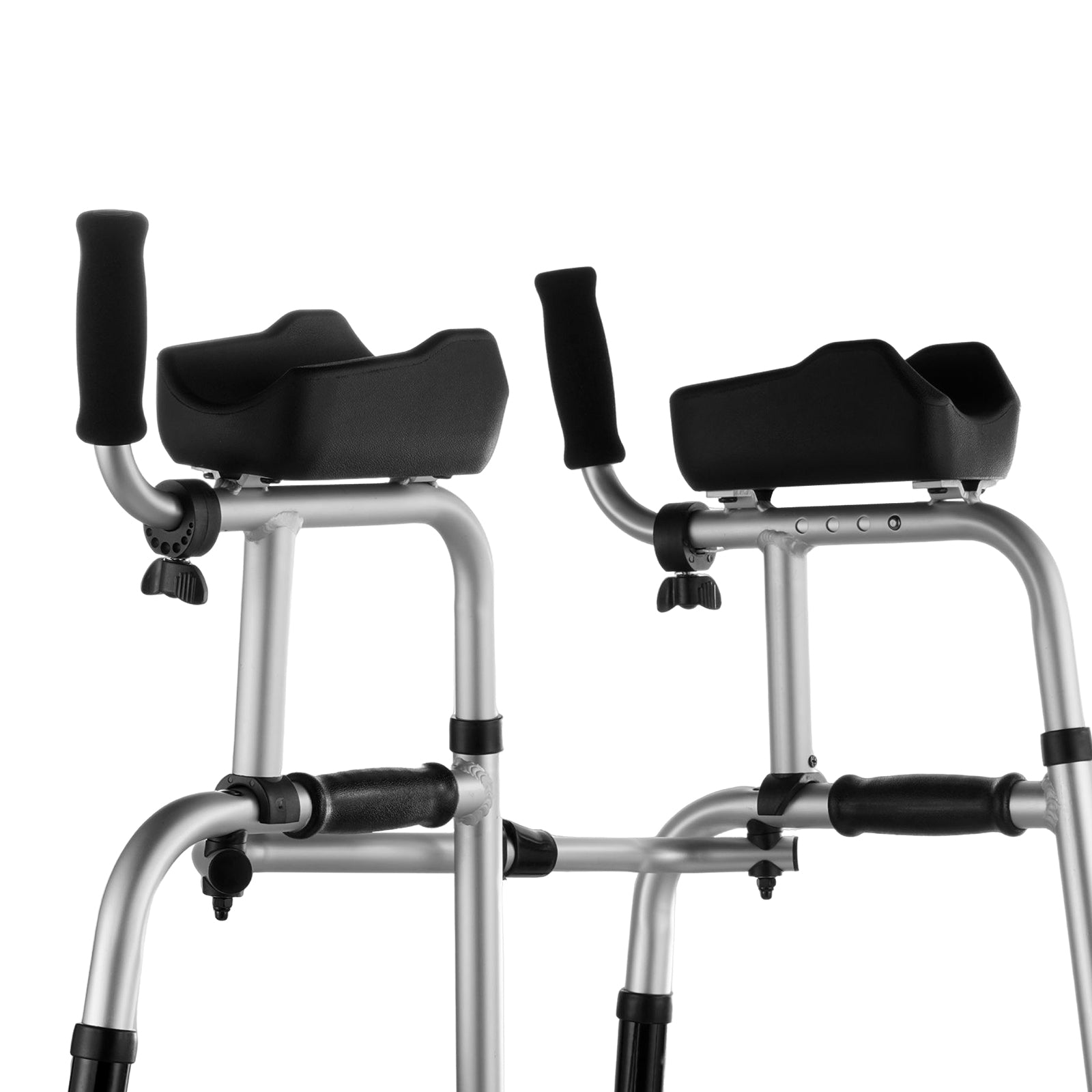2 in 1 Folding Walker with Armrest Pads & 5" Solid Wheel Height Adjustable