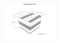 Clay - Square Pouf - Patterned Blue Melange
