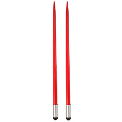 Pair Hay Spear 49" Bale Spear 3000 lbs Capacity, Bale Spike Quick Attach Square Hay Bale Spears 1 3/4", Red Coated Bale Forks, Bale Hay Spike with Hex Nut & Sleeve for Buckets Tractors Loaders
