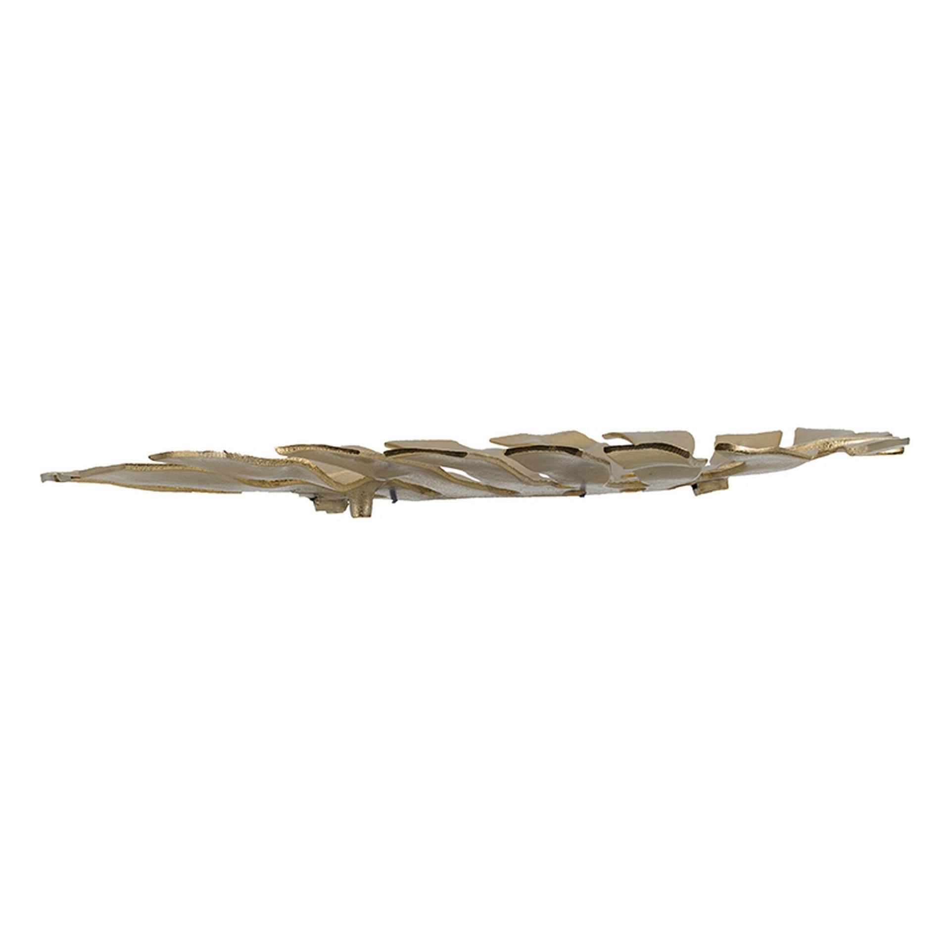 Linzo 25 Inch Metal Wall Hanging Decor, Monstera Leaf, Bright Gold Finish