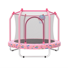 55-inch Trampoline for Kids Indoor & Outdoor Small Toddler Trampoline with Basketball Hoop