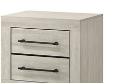 Light Gray Finish Contemporary Nightstand 1pc Metal Handles Central Glide English Dovetail Drawers Bedroom Furniture