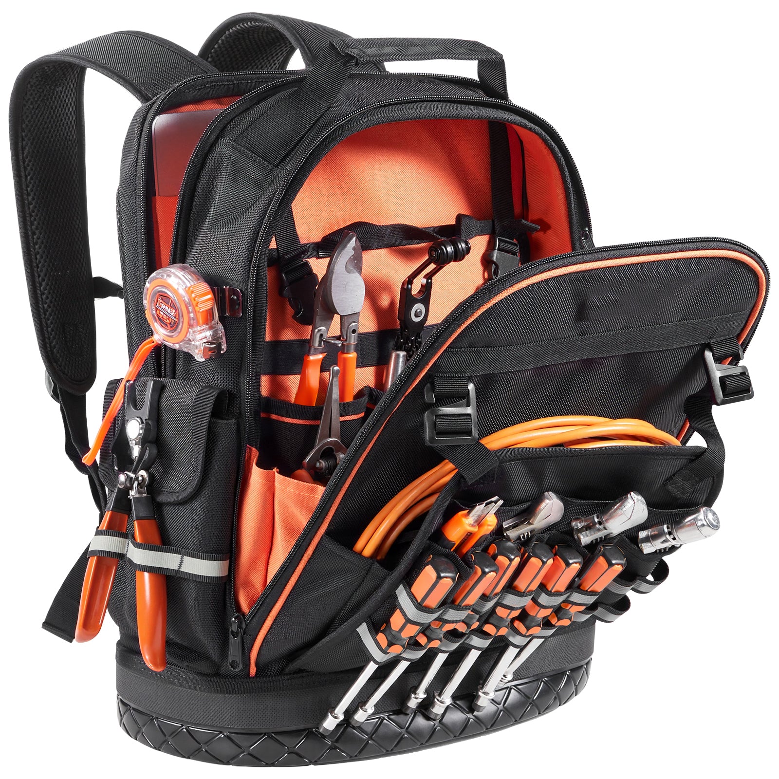 Tool Backpack 64 Pockets Tear-resistant Jobsite Backpack for Electrician