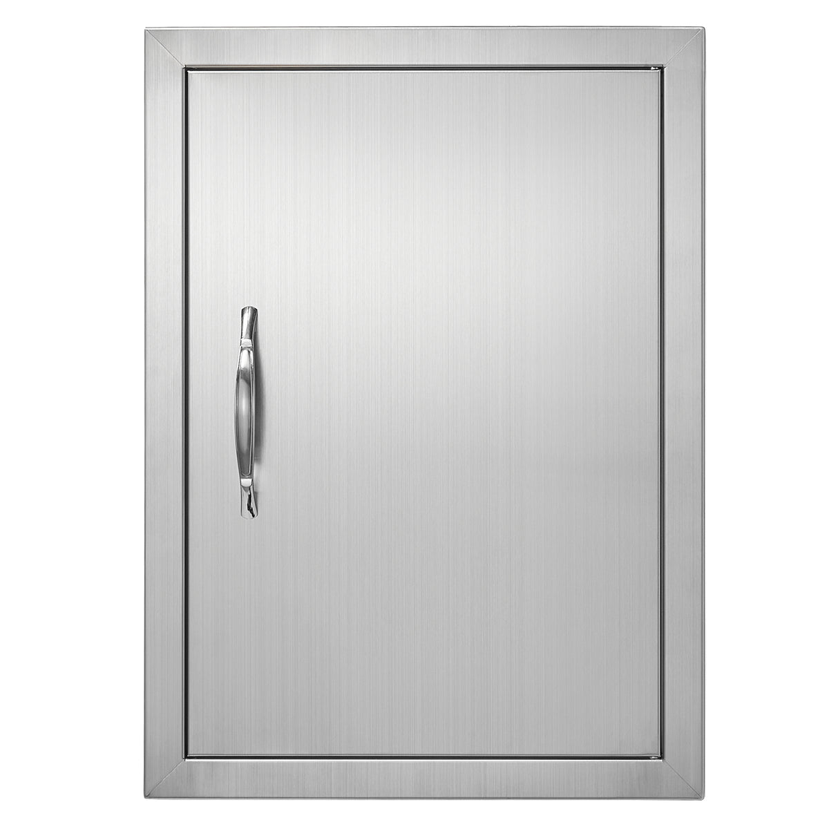 BBQ Access Door, 16W x 22H Inch Single Outdoor Kitchen Door, Stainless Steel Flush Mount Door, Wall Vertical Door with Handle, for BBQ Island, Grilling Station, Outside Cabinet