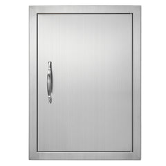 BBQ Access Door, 16W x 22H Inch Single Outdoor Kitchen Door, Stainless Steel Flush Mount Door, Wall Vertical Door with Handle, for BBQ Island, Grilling Station, Outside Cabinet