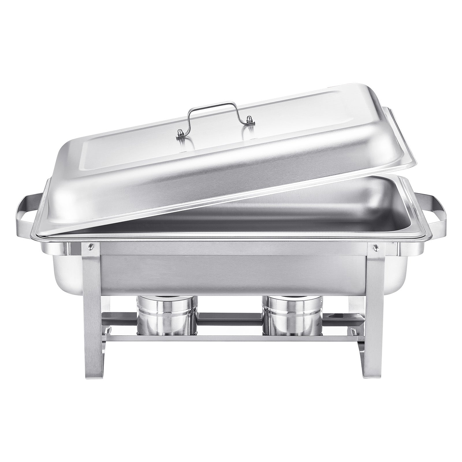 8 Qt 6 Pack Rectangle Chafing Dish Buffet Set Full Size Pan Stainless Steel