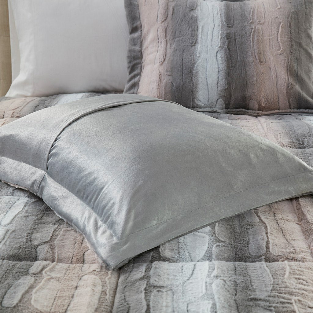 King 4PC Faux Fur Comforter Set