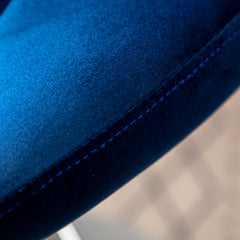 Ellston Upholstered Adjustable Swivel Barstools in Blue, Set of 2