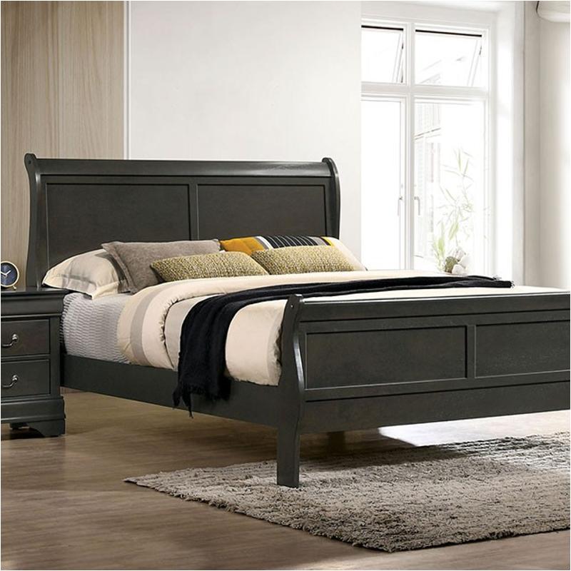 Classic Contemporary Twin Size Bed Gray Louis Phillipe Solidwood 1pc Bed Bedroom Sleigh Bed Furniture