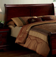 Full Size Bed Cherry Louis Phillipe Solidwood 1pc Bed Bedroom Sleigh Bed Bedroom Furniture Transitional Style
