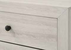 1pc Rustic Two Drawers Storage Nightstand White Wash Finish Wooden Bedroom Furniture