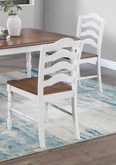 White 5-Pcs Dining Set Dining Table Chairs Unique Legs Natural wood Grain Look Top Kitchen Table