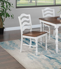 White 5-Pcs Dining Set Dining Table Chairs Unique Legs Natural wood Grain Look Top Kitchen Table