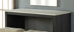 Two-Tone Design Black Dining Table 2x Stools Biscuit-Tufted Seat Cushion Beige 3pc Dining Table Set