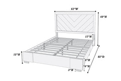 Contemporary Grey Finish Unique Queen Size Bed 1pc Bedroom Furniture Unique Lines Headboard Wooden