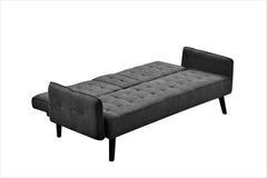 72" Sleeper Sofa Bed - Convertible Folding Backrest to Full Bed with Cup Holder & Drop-Down Table - Space Saving Linen Sofa for Small Spaces - Easy Assembly, Dark Grey