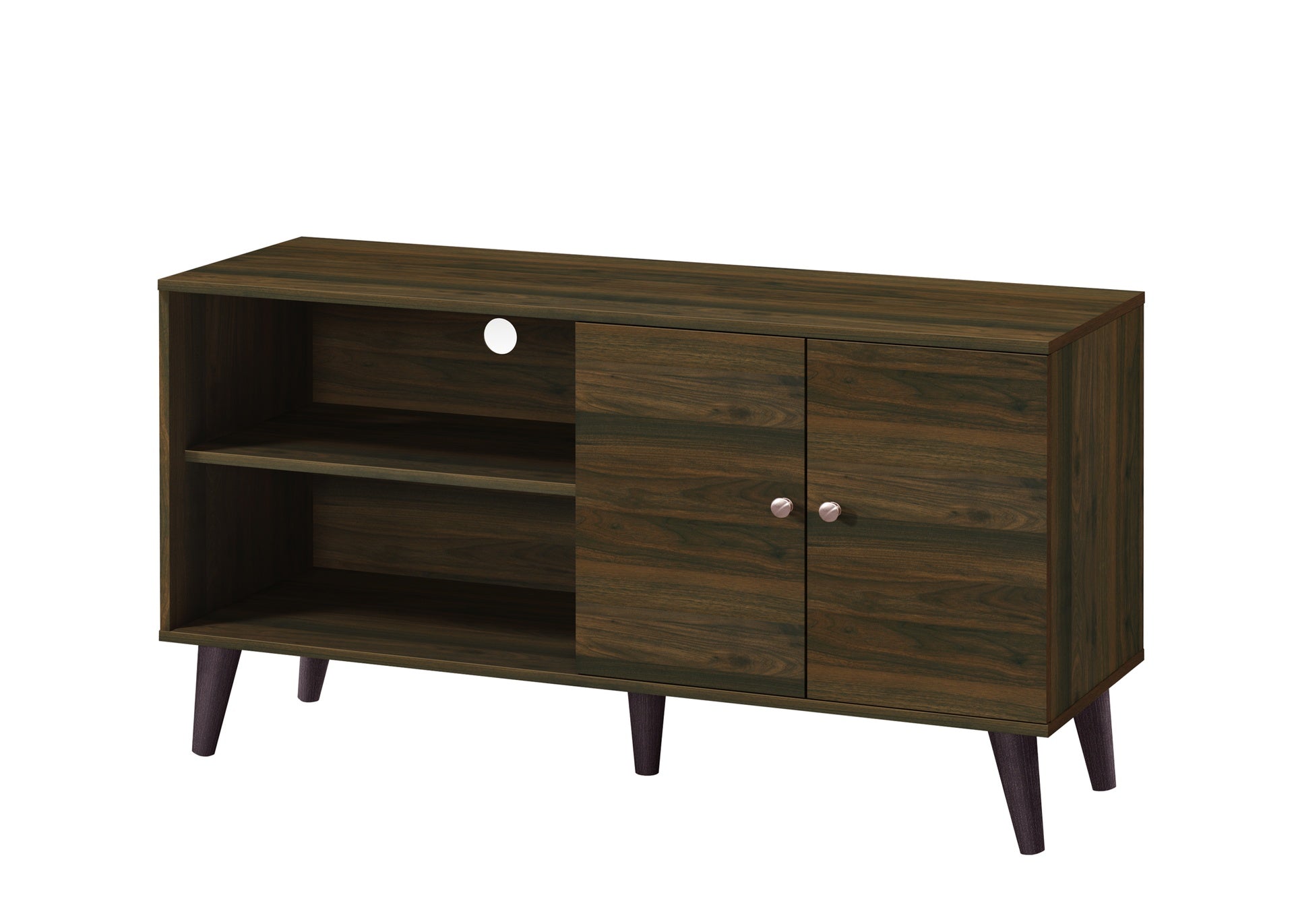 Amidon TV Stand for TVs up to 47.3", with 2 Storage Shelves& 1 Cabinet, Modern Entertainment Centre for TV in Living Room in Walnut