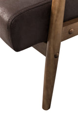 25.38'' Wide Classic Mid-Century Modern Arm Chair, Dark Brown