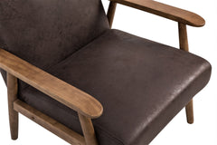 25.38'' Wide Classic Mid-Century Modern Arm Chair, Dark Brown