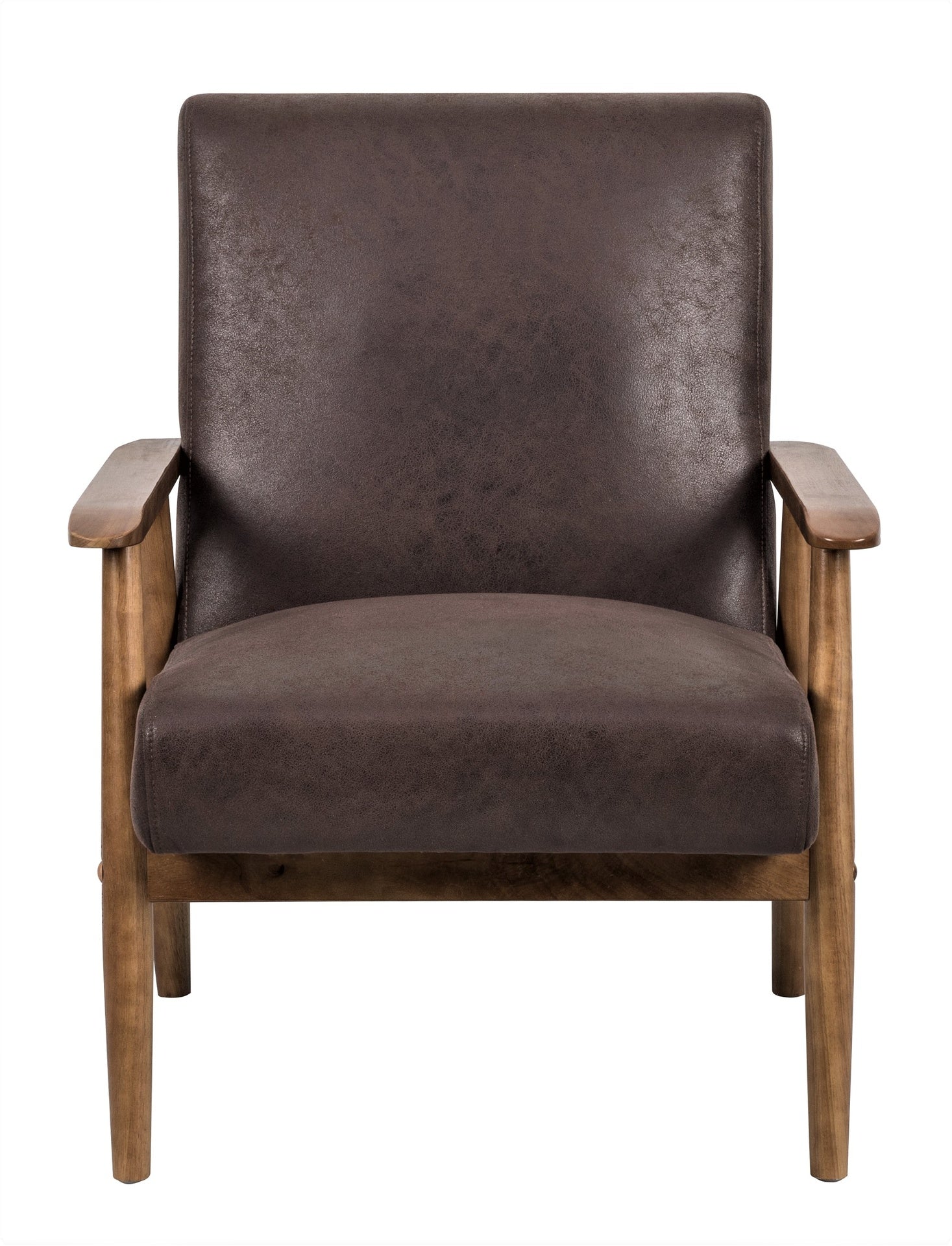 25.38'' Wide Classic Mid-Century Modern Arm Chair, Dark Brown