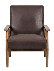 25.38'' Wide Classic Mid-Century Modern Arm Chair, Dark Brown