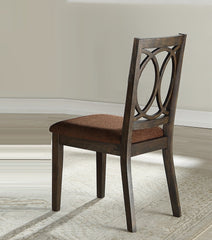 Classic Transitional Style Dining Chairs 2pc Set Espresso Finish Wood Frame Brown Seat Upholstery Dining Furniture