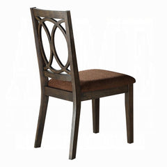 Classic Transitional Style Dining Chairs 2pc Set Espresso Finish Wood Frame Brown Seat Upholstery Dining Furniture