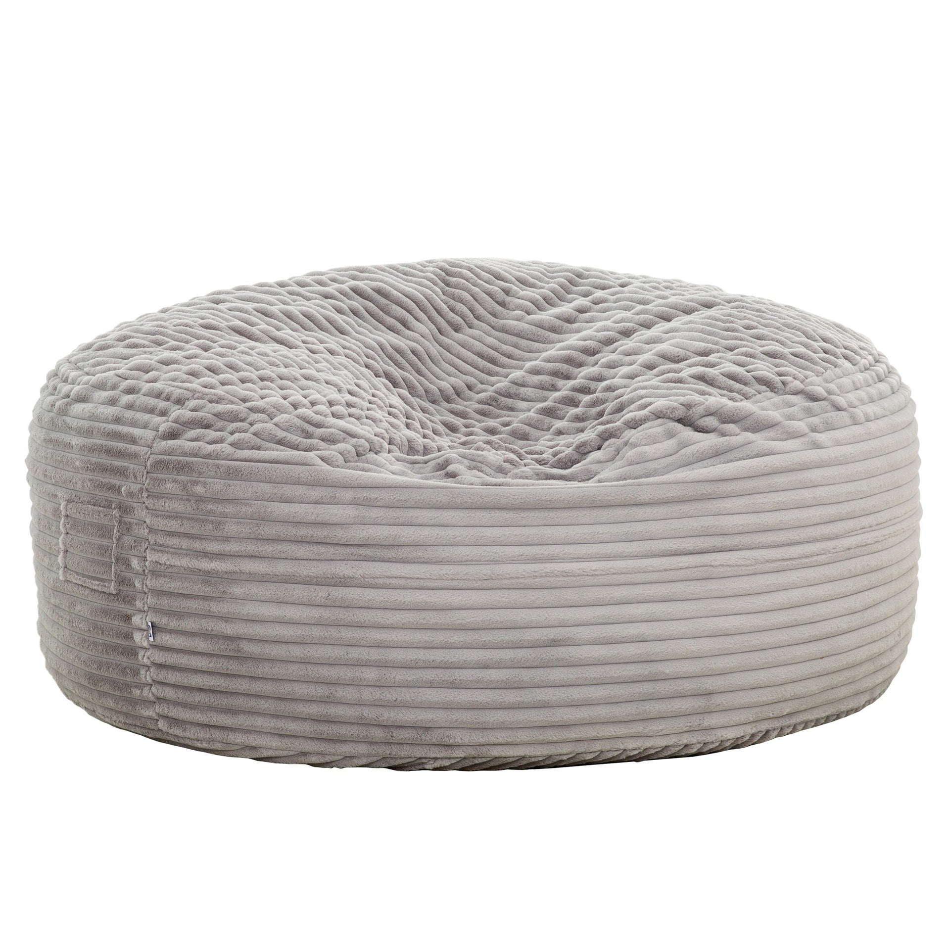 Oversized Memory Foam Bean Bag, Fabric Upholstered Living Room Sofa Chair Bean Bag, Light Gray