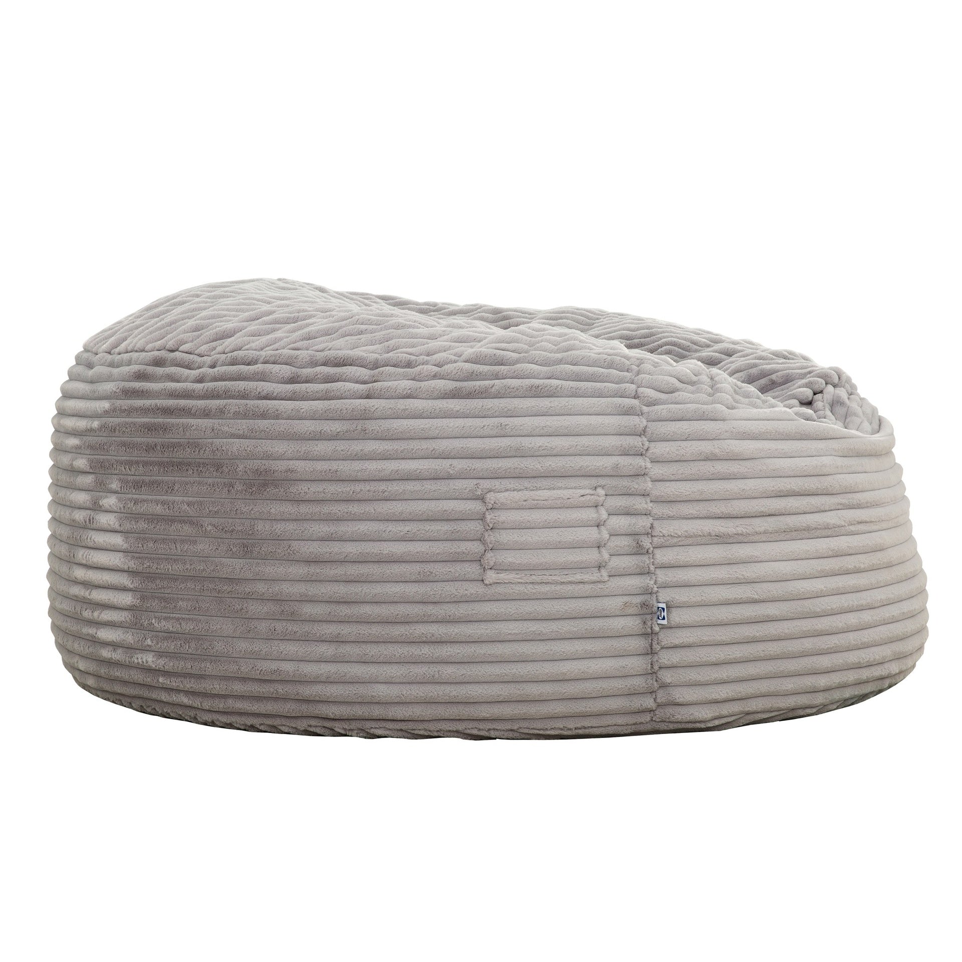 Oversized Memory Foam Bean Bag, Fabric Upholstered Living Room Sofa Chair Bean Bag, Light Gray