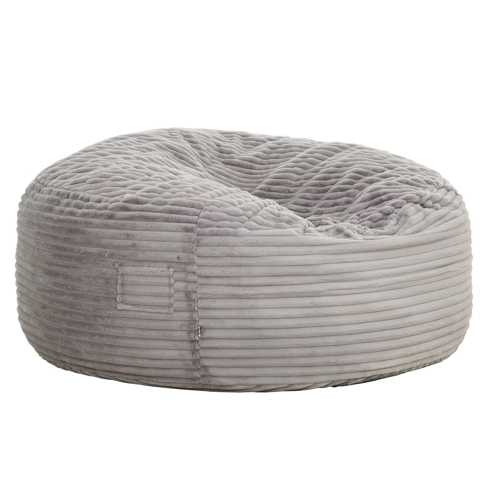 Oversized Memory Foam Bean Bag, Fabric Upholstered Living Room Sofa Chair Bean Bag, Light Gray