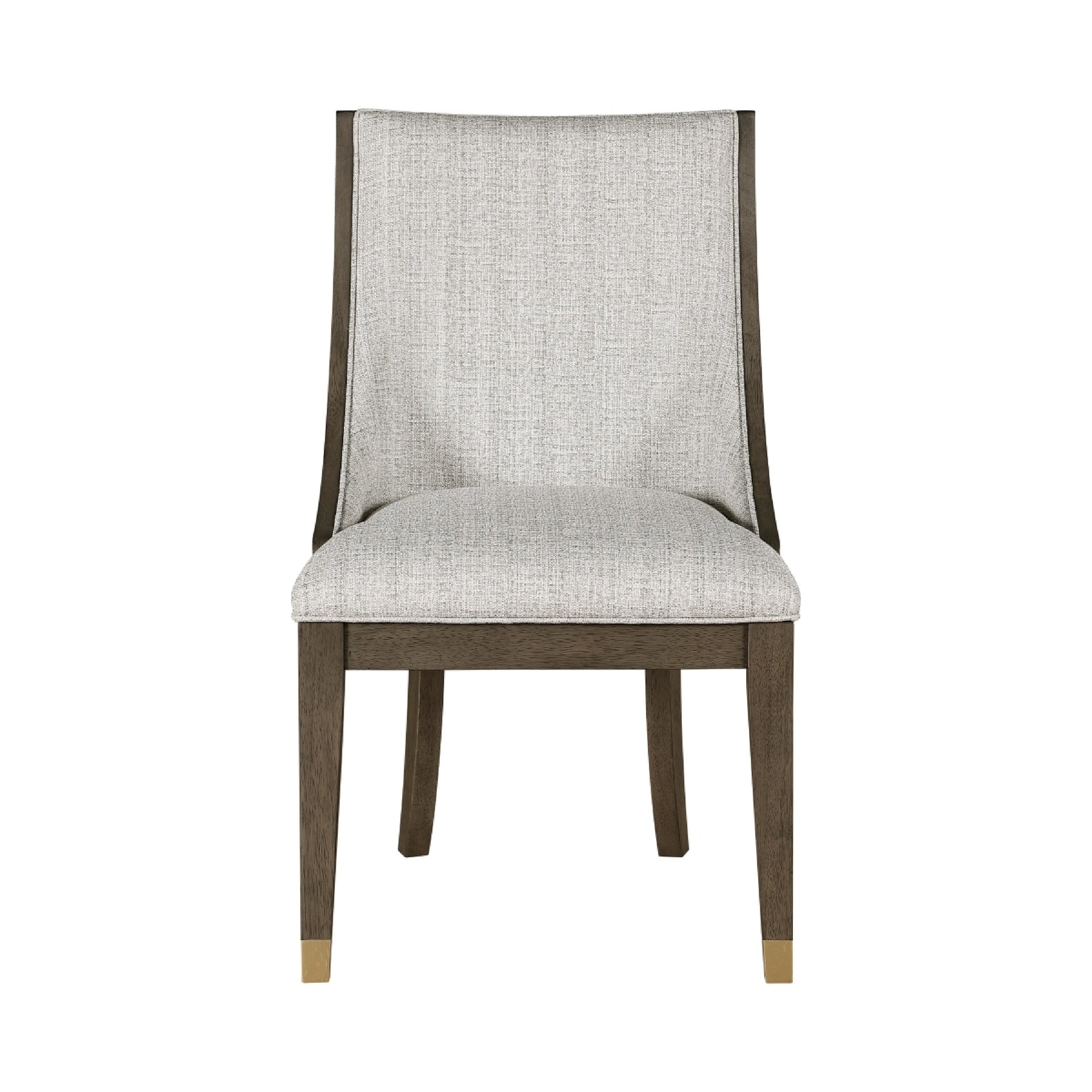 Greta Armchair Set of 2, Semi Deconstructed Gold Metal, Beige Fabric