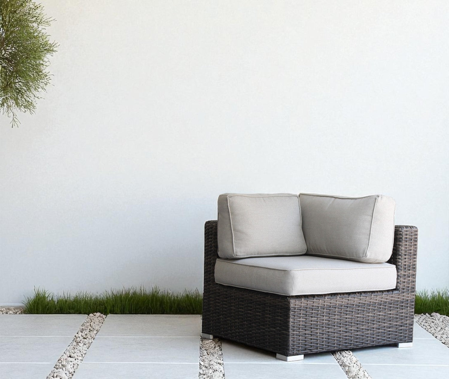 Minnesota Wicker Sectional Corner - Brown