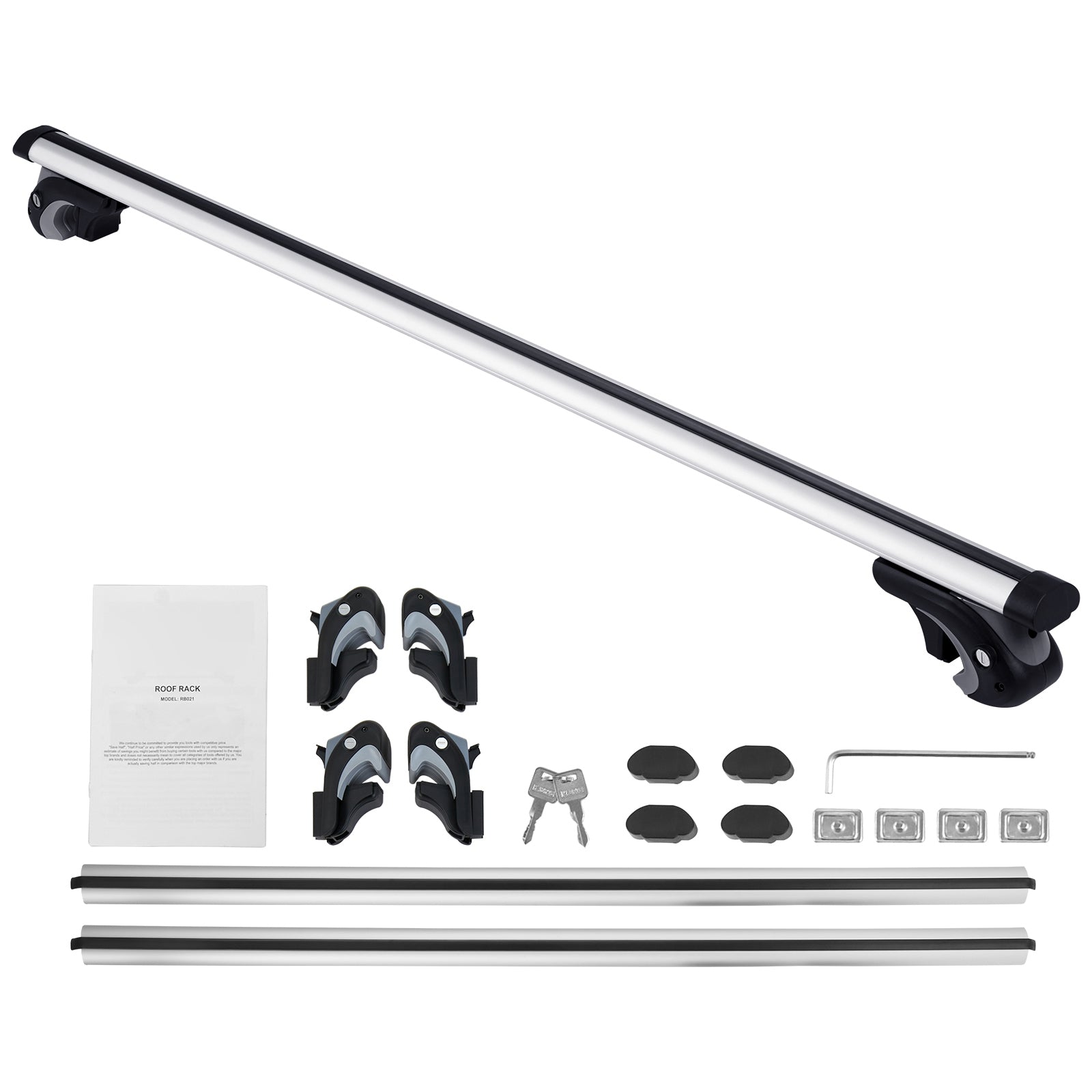 Universal Roof Rack Cross Bars, 54" Aluminum Roof Rack Crossbars, Fit Existing Raised Side Rail with Gap, 200 lbs Load Capacity, Adjustable Crossbars with Locks, for SUVs, Sedans, and Vans