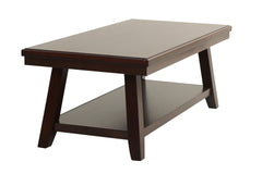 New Bold Simple Walnut Finish 1pc Coffee Table Under-Table Shelf Storage Living Room Rubberwood Veneer
