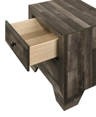 1pc Rustic Two Drawers Storage Nightstand Brown Gray Finish Wooden Bedroom Furniture
