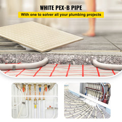 PEX Pipe, 1 Inch x 500 FT PEX Tubing, Non Oxygen Barrier White PEX-B Pipe, Flexible PEX Water Line for RV Sewer Hose, Plumbing, Radiant Heating